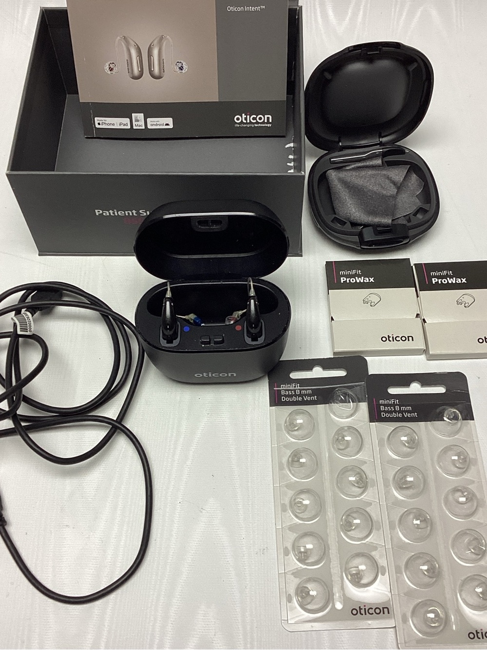 Pair of Oticon Intent 4Minirite Smart Charger Speakers size 85db Bluetooth